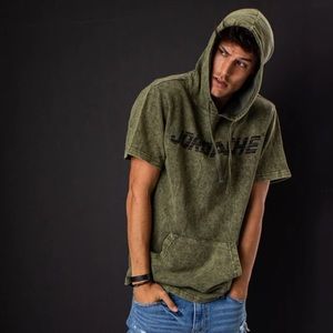 NWT Distressed JORDACHE  Short Sleeve Hoodie